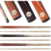Kmise 57 inch Pool Cue, 19oz Cue Stick with 9.5mm Professional Tip, Handcraft, Made of Chacate Preto Wood, Bar or House Use for Men or Women, Pool Sticks for Adults (3 Sets)