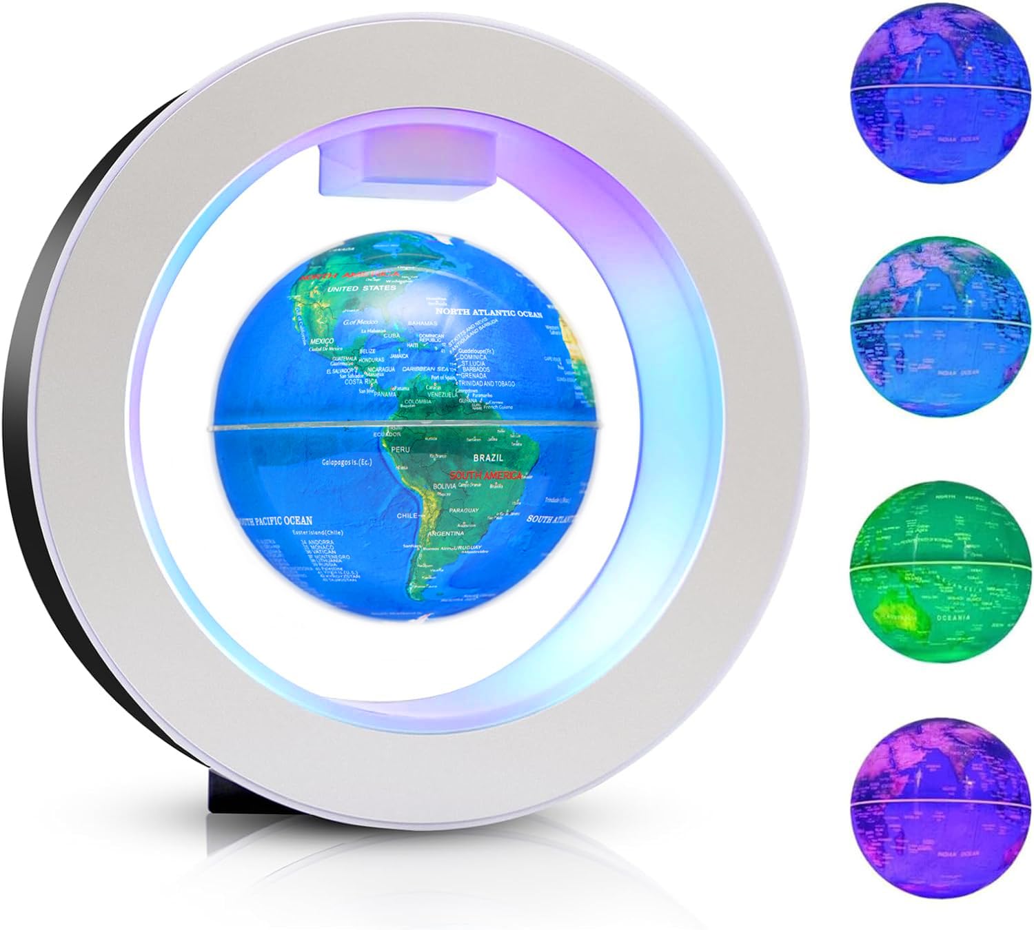 Photo 1 of ***PARTIAL SET - PRICE ADJUSTED***
Ahilzam Magnetic Levitating Globe with O Shape Levitation and Multicolor LED Lights, Touch Control for Desk Decor
