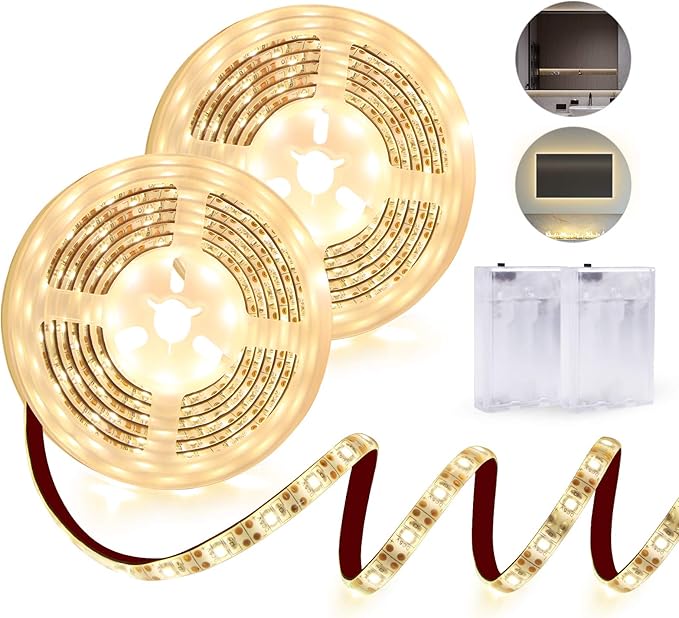 Battery Powered Led Strip Lights Warm White 3000K IP65 Waterproof Led
