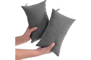 NTBAY Tiny Pillows, Down Alternative 7"x11" Microfiber Mini Pillow for Travel, Pets, Soft Machine Washable Small Pillows for Neck, Wrist, Lumbar and Knee, Dark Grey