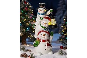 twinbling Christmas Snowman Decor with Solar Lantern, Outdoor Indoor Xmas Decoration,Outdoor Patio Lawn Yard Balcony Garden Home Decor Birthday Gifts for Women Mom Grandma
