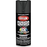 Krylon K02732007 Fusion All-In-One Spray Paint for Indoor/Outdoor Use, Matte Black, 12 Ounces