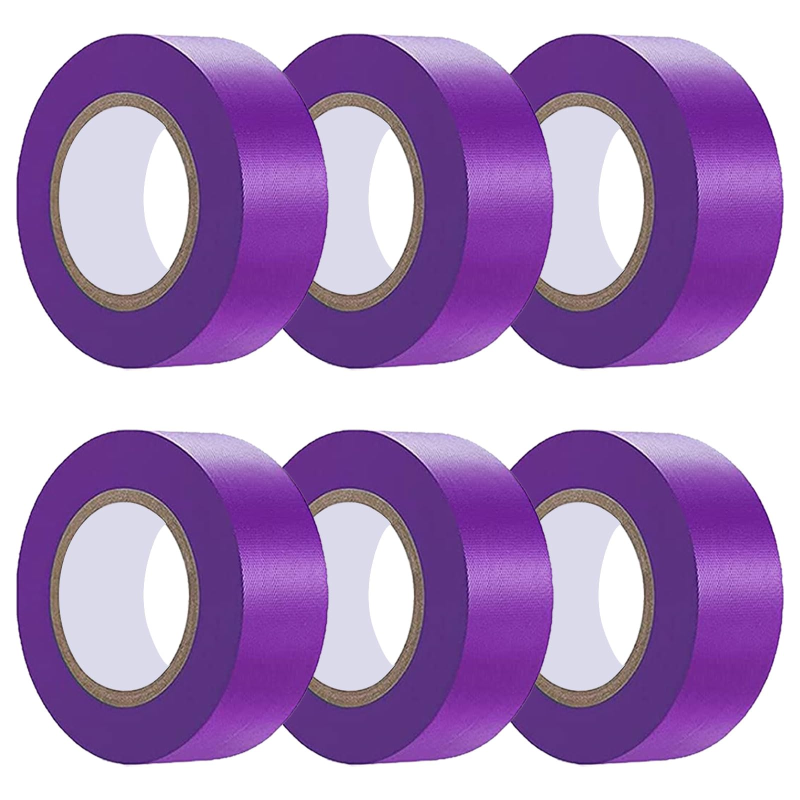 Photo 1 of 6 Pack Purple Flagging Tape - Non-Adhesive Plastic Ribbon Neon Tape, 1inch*600ft, Tree Marking, Hunting, Boundaries and Hazardous Areas, Trail Marking