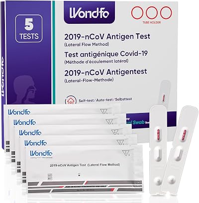 Wondfo Covid Lateral Flow Test Kit 5 Pack - Rapid Home Testing