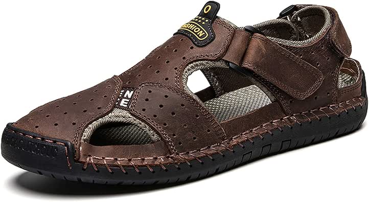 The small cat Sandalias de Piel auténtica para Hombre, Zapatos de