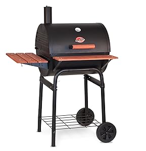 Char-Griller E2123 Wrangler 635 Square Inch Charcoal Grill/Smoker, Black