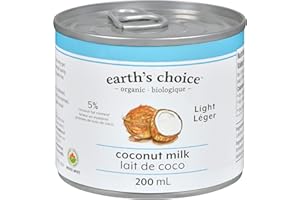 Earth's Choice Organic Coconut Milk (Light), 5% Fat, Non GMO, Vegan, Paleo, Keto Friendly, BPA Free, 200ml
