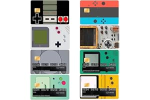 GTOTd Video Game Machine Debit Card Cover Sticker Skin（8 Pack）Gaming Vintage Credit Card Decal Wall Art Decor Gifts Merch Supplies for EBT Debit Transportation Key Cover Personalizing Bank Card