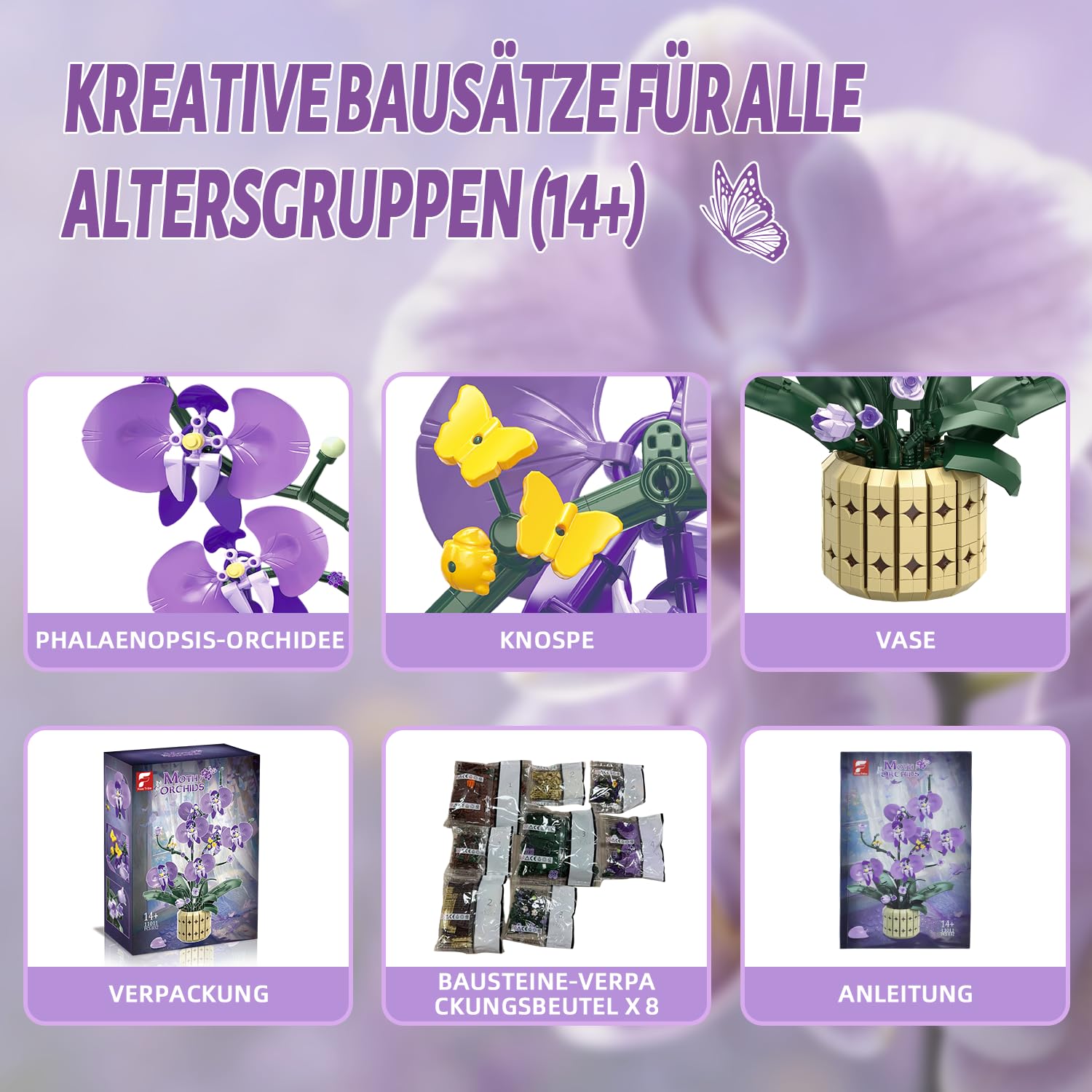 Klemmbausteine Blumen Orchidee Bausteine Pflanzen Orchideen Blumen 5