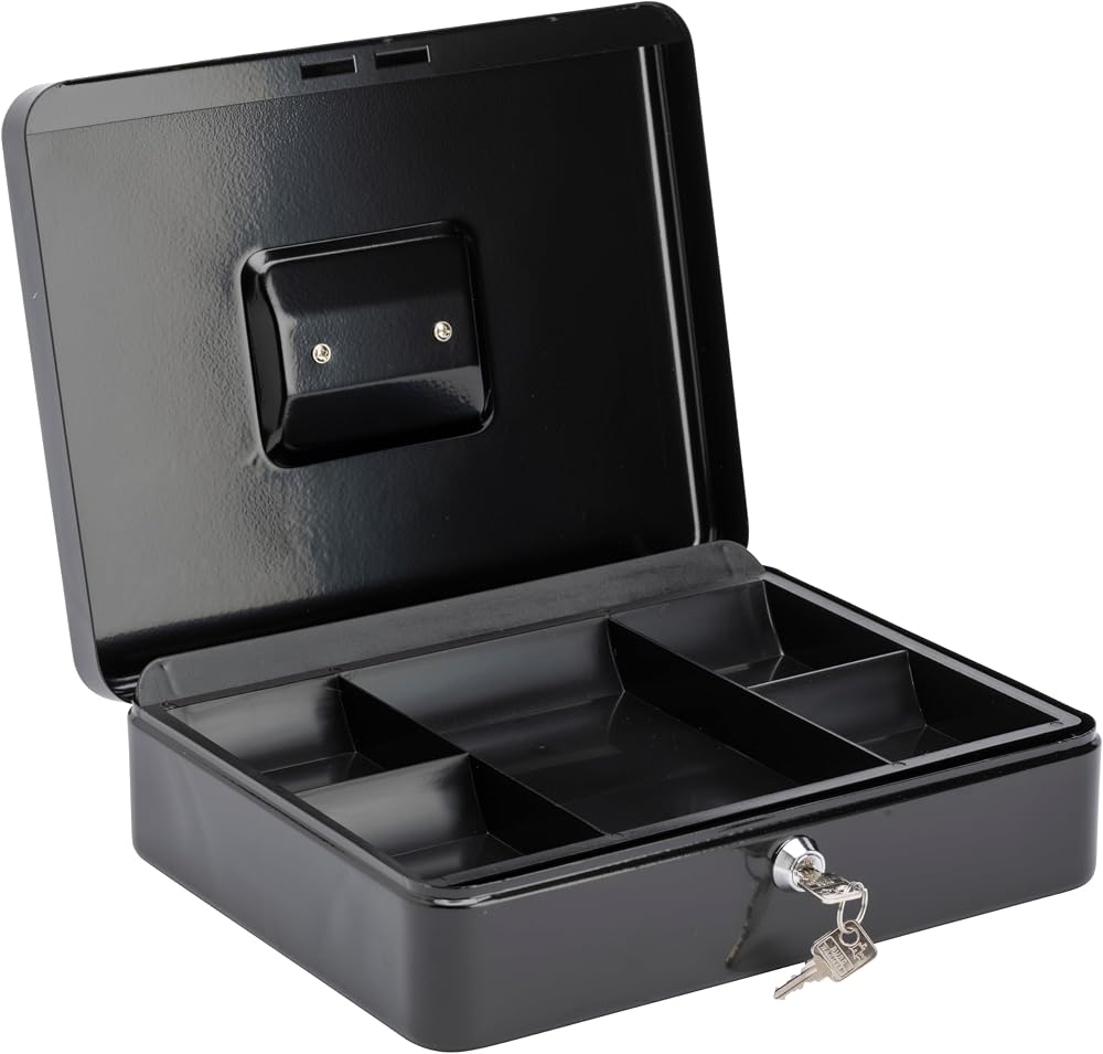 Burg Wachter CB04BK Black Security Box 300mm Removable Tray 2 Keys