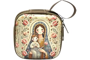 Rosary Jewelry Box Religious Trinket Storage Holders Case Religious Trinkets Box Coin Purse Rosarys Prayer Bags Zippers Catho