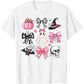 Coquette Bow Pumpkin Halloween Ghost Spooky Season Pumpkin T-Shirt
