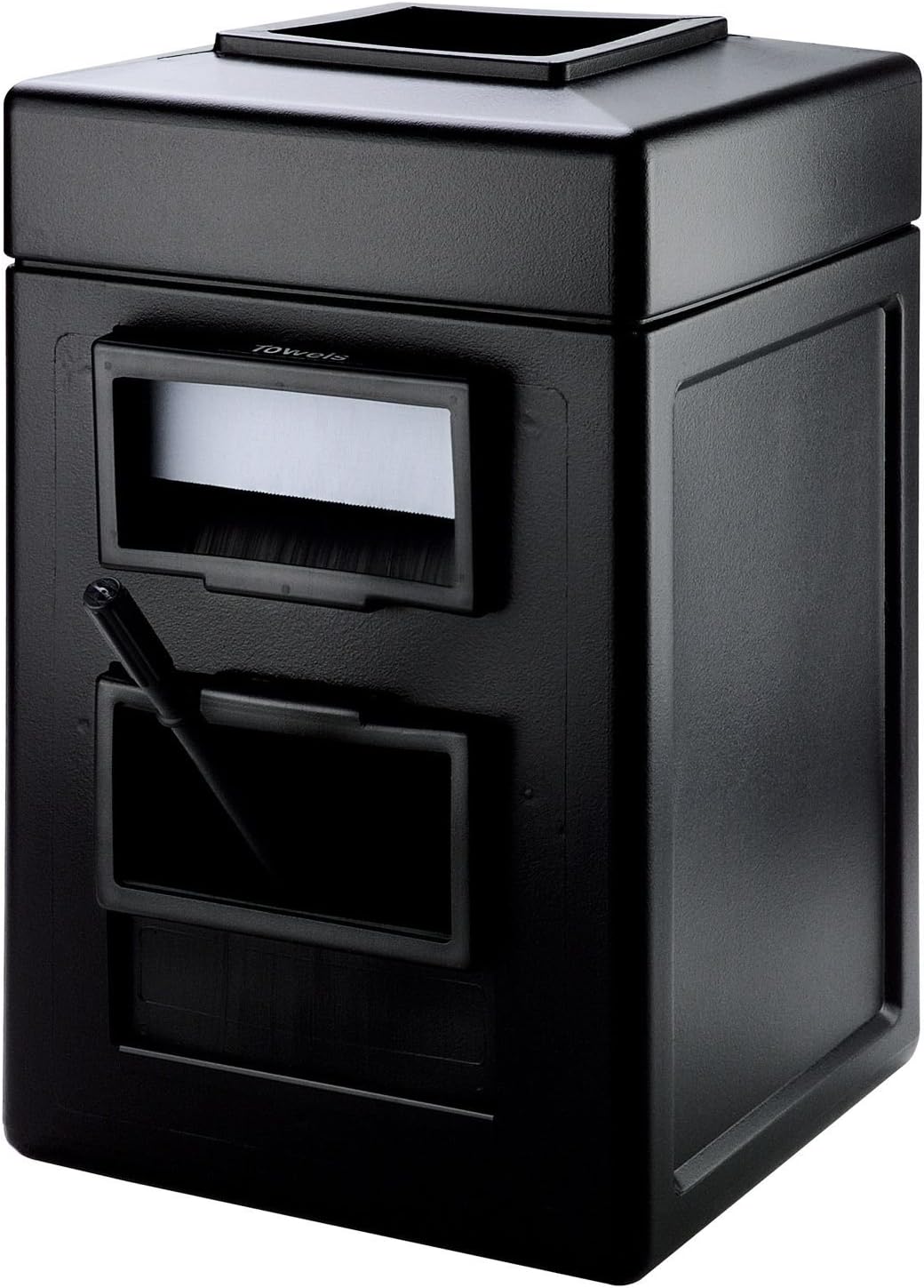 Garbage Trash Bin Commercial Waste/Windshield Convenience Center, Black