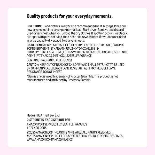 AMAZON BASICS DRYER SHEETS, SPRING FRESH, LAUNDRY FABRIC SOFTENER, 160 COUNT