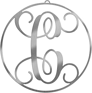 Rusted Orange Craftworks Co. Metal Letter Decor - Monogram of C - 10 x 10 inches | for Wall or Door - Family Initial - Rustic Signs - Outdoor or Indoor Decoration - Made in The USA