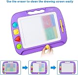 SGILE Large Magnetic Drawing Board for Toddlers 26x20cm Purple Etch & Sketch view 5