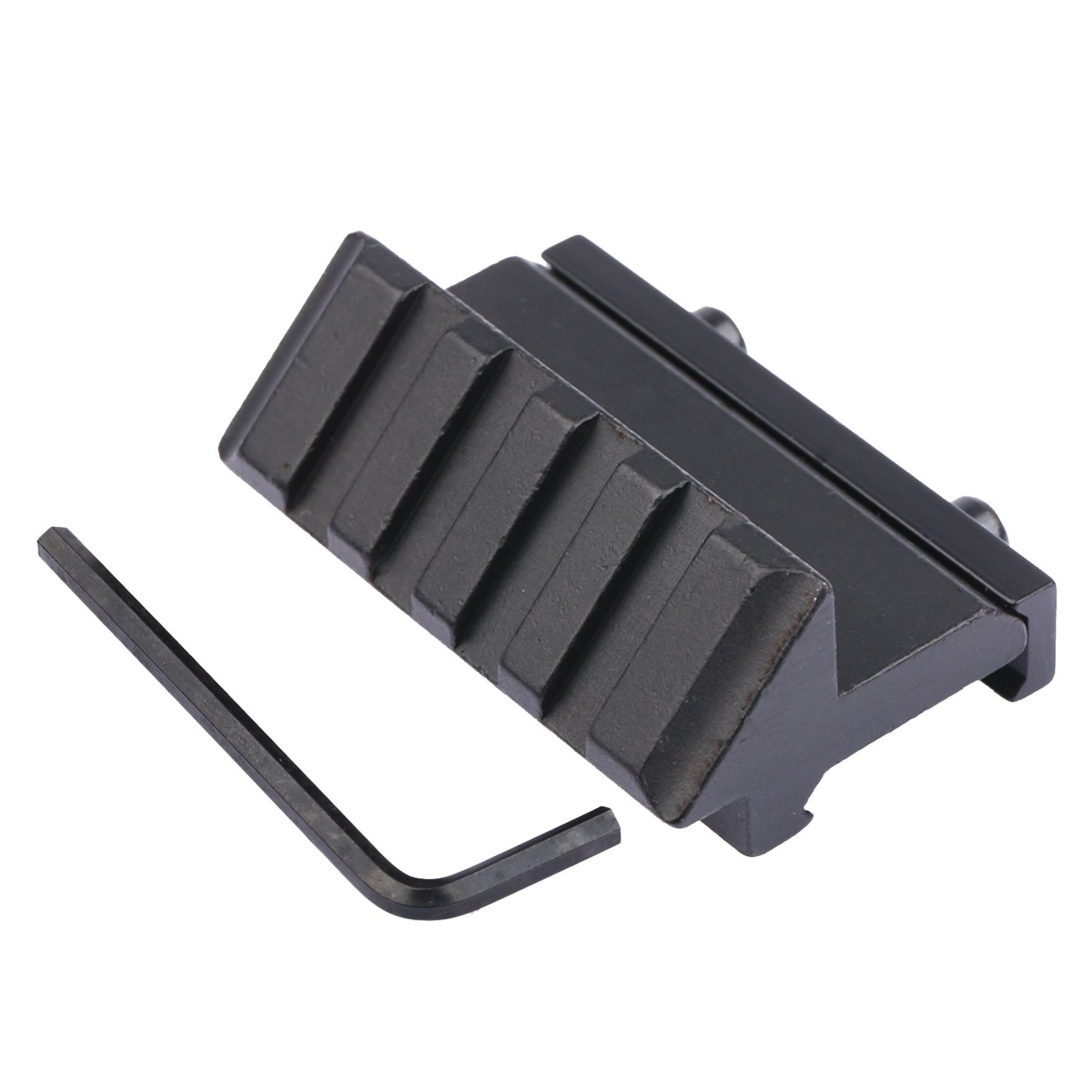 Dophee 2.17" L 45 Degree Offset Side Mount 4 Slots 20mm Picatinny Rail