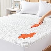 Waterproof Mattress Protector King Size, Rayon Made from Bamboo Bed Mattress Pad Cover Cooling 3D Air Fabric, Noiseless Breat