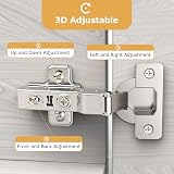 Furniware 2 Pcs Soft Close Cabinet Hinges 110 Degree 35mm Concealed view 4