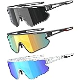 QALLY 3PACK Kids Sunglasses Youth Baseball Sunglasses for Boys Girls Age 4-14, Softball Cycling UV400 Protection Sports