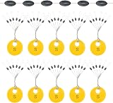 Realure 60 Pcs Rubber Fishing Bobber Stopper 6 in 1 Oval Black S