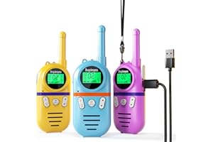 Inspireyes Walkie Talkies for Kids Rechargeable,Toys for Boys and Girls Ages 3-12, 3 Pack Long Range 2-Way Radios, Birthday Gifts,Christmas Stockings, Outdoor Play, Family Games, Hiking Camping Gear