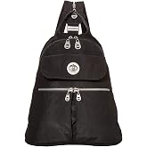 Baggallini Naples Convertible Backpack - Travel Sling Crossbody - 12" Nylon Handbag w/RFID &amp; Padded Tablet Sleeve