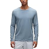 CRZ YOGA Pima Cotton Long Sleee Shirts for Men - Casual Crewneck T-Shirts Breathable Workout Daily Basic Tee Tops