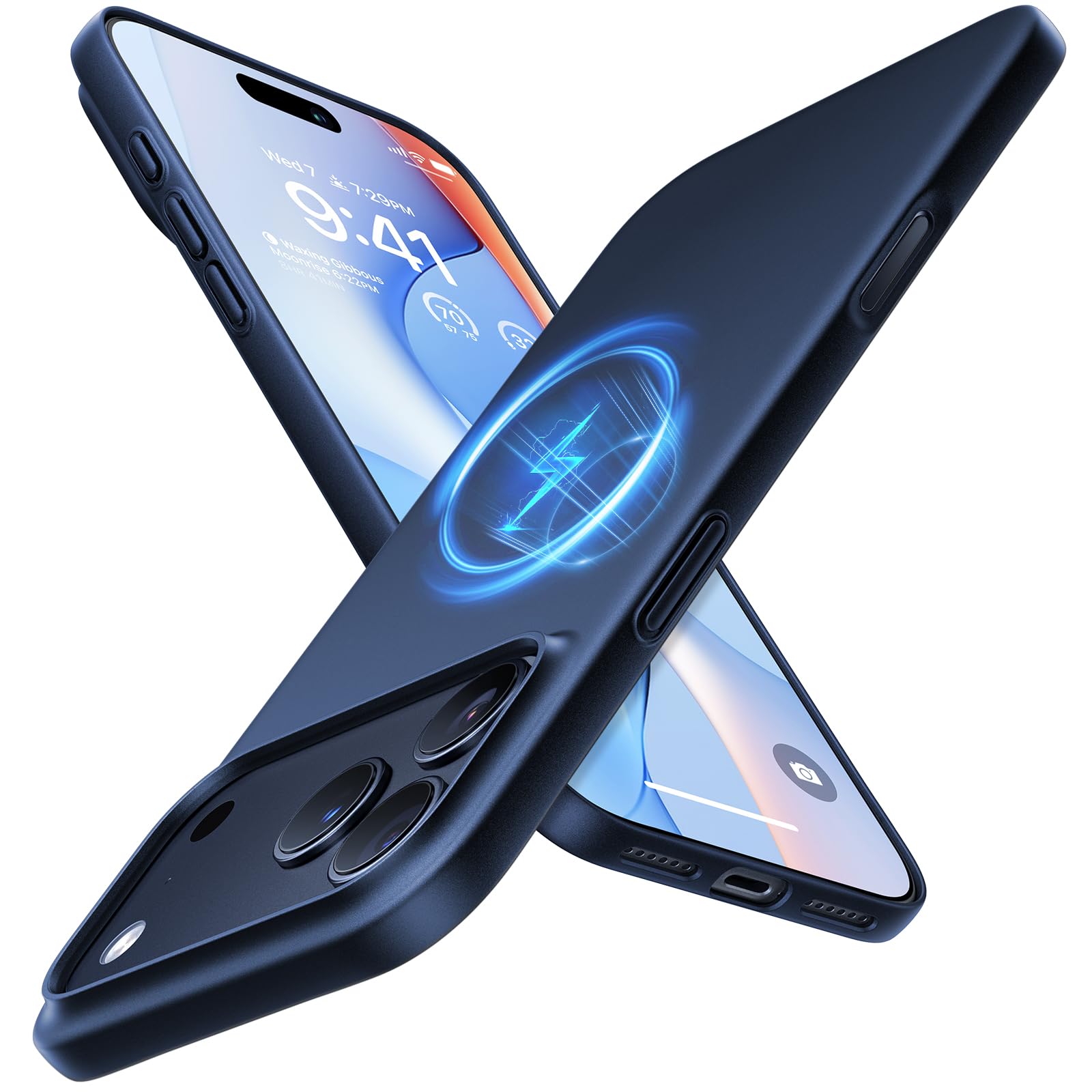 Photo 1 of TORRAS Magnetic Slim-Fit for iPhone 17 PRO MAX Case, Ultra-Thin 17 ProMax Phone Case Compatible with MagSafe, Light Anti-Scratch Matte Hard PC Bayer 6.9 inch OriginFit, Deep Blue