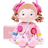 LeyaDoll Montessori Baby Doll 16'', Learn to Dress Toy 2 Year Old Girl Gift | Features Buckles &amp; Zippers for Fine Motor Skills, Machine Washable Sensory Plush, Embroidered Face, Pink Gift Box Included