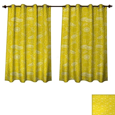 Amazon Com Anzhouqux Yellow And White Blackout Curtains Panels