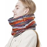 GREUS Neck Warmer Scarf for Women & Men, Fleece Lined Knit Cowl, Reversible Thermal Winter Neck Gaiter for Cold Weather, Ski