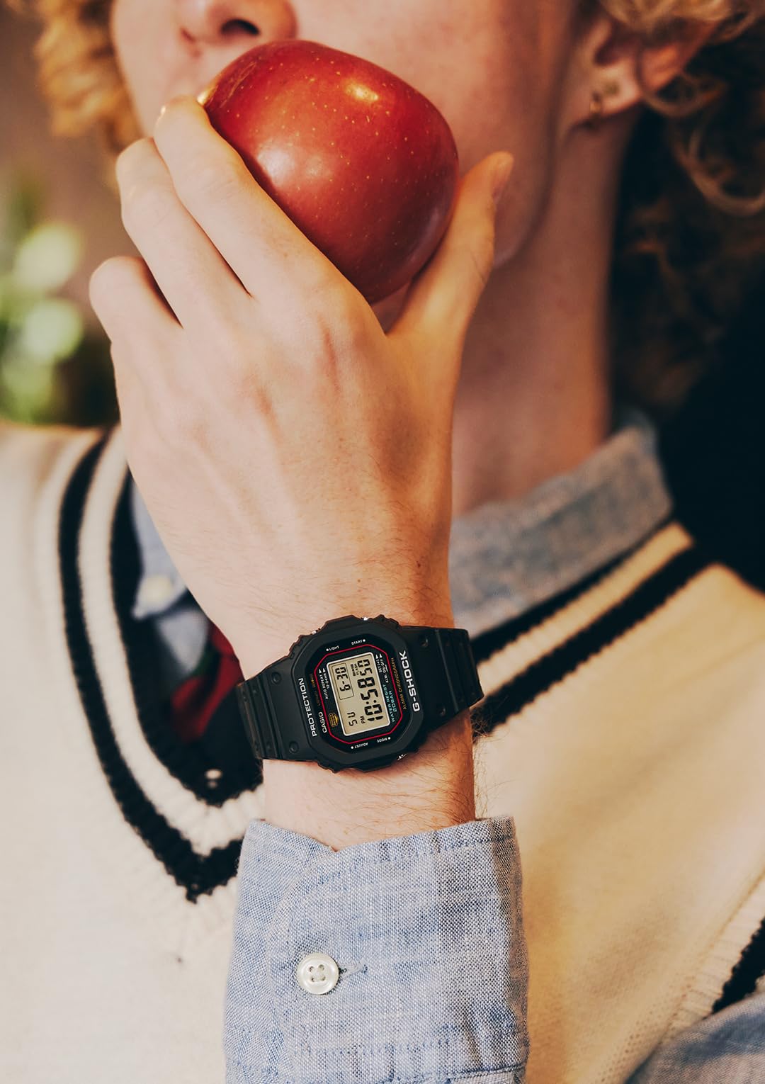 G-SHOCK(ジーショック) Casio DW-5000R-1AJF Men's Wristwatch, Genuine Domestic Product, First Generation G-Shock Reproduction Model, Uses Biomass Plastic, Black, Black