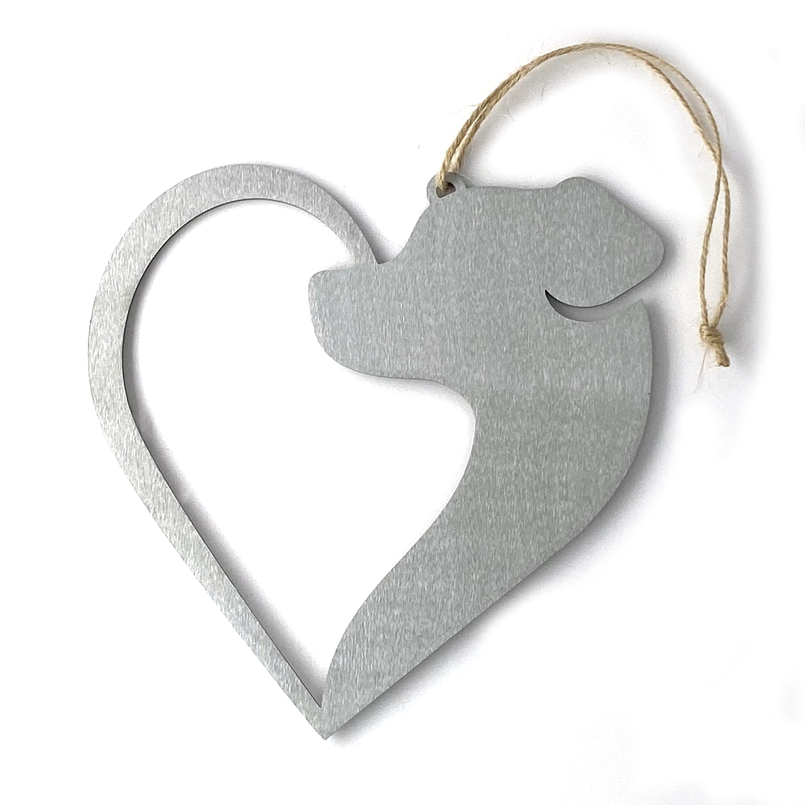 Dog Outline Heart - Rustic - Rusted Sculpture - Garden - Metal Art - Sculpture - Outdoor Ornament - Garden Accessories - Gift - Pet Memorial - Dog Memorial Gift