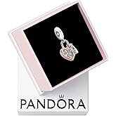 PANDORA Heart Padlock Double Dangle Charm - Gift for Her - Compatible Moments Rose & Sterling Silver with Cubic Zirconia - With Gift Box