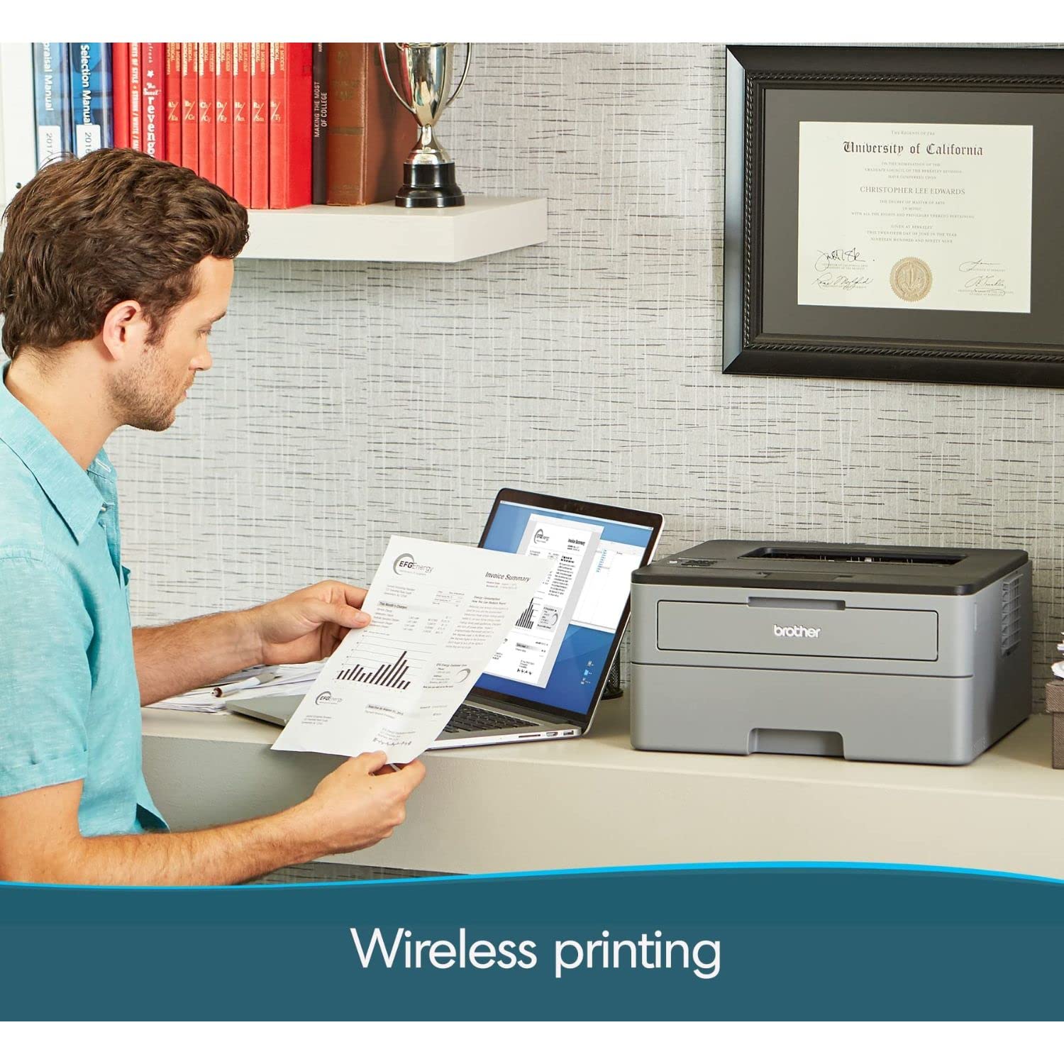 Brother Compact Monochrome Laser Printer, HL-L2350DW, Wireless Printing, Duplex Two-Sided Printing, Includes 4 Month Refresh Subscription Trial and Amazon Dash Replenishment Ready