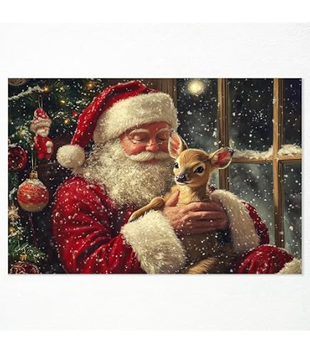 CCWACPP Christmas Canvas Wall Art Santa Claus Pictures...