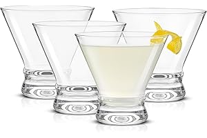 JoyJolt 4-Piece Afina Cocktail Glasses Set, Martini Glasses- 8-Ounces