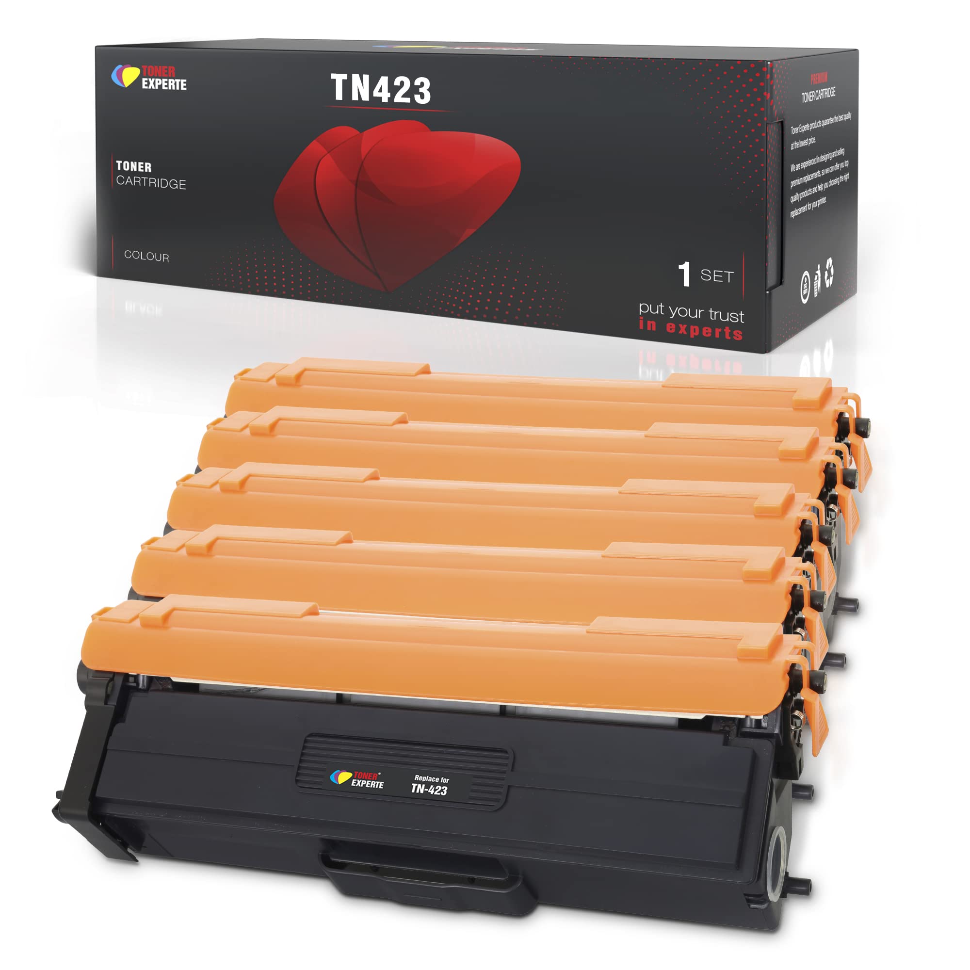 TONER EXPERTE Compatible Brother TN423 TN421 Toner Cartridge Replacement for TN-423 TN-421 for DCP-L8410CDW HL-L8260CDW HL-L8360CDW HL-L9310CDW MFC-L8690CDW MFC-L8900CDW 5-Pack