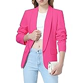 Mebius Girls Blazer Jacket Long Sleeve Shawl Collar Open Front Formal Blazers Suit Inner Pocket for Kids Size 6-12 Year