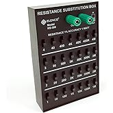 Elenco Resistance Substitution Box | Resistance Range From 1Ω To 11, 111 , 110MΩ | 1% Precision: 1Ω-40kΩ- 1 Watt/ 100kΩ- 4MΩ-