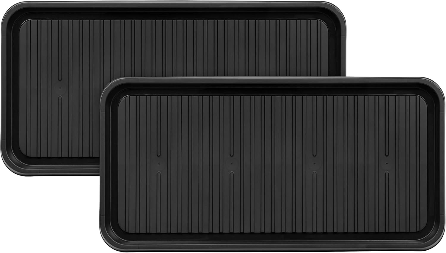 IRIS USA SHTL Shoe Tray, Large, Black, 2 Pack