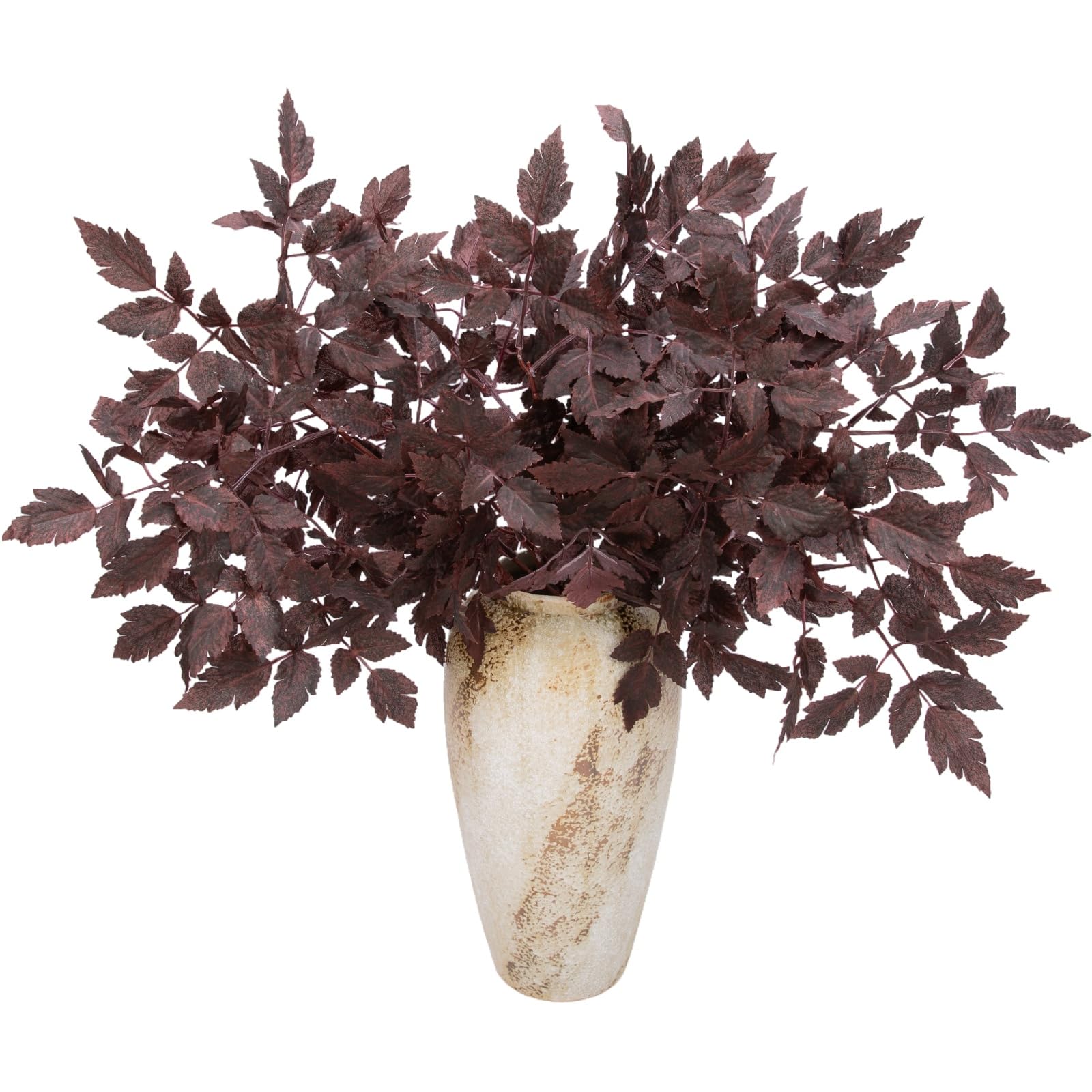 Photo 1 of 6 Pcs 21" Cimicifuga Plant Leaves Spray Fall Floral Stems Faux Plum cimicifuga Foliage Branch for Home Vase Autumn Decor Flowers Arrangement Table Wedding Garden Farmhouse