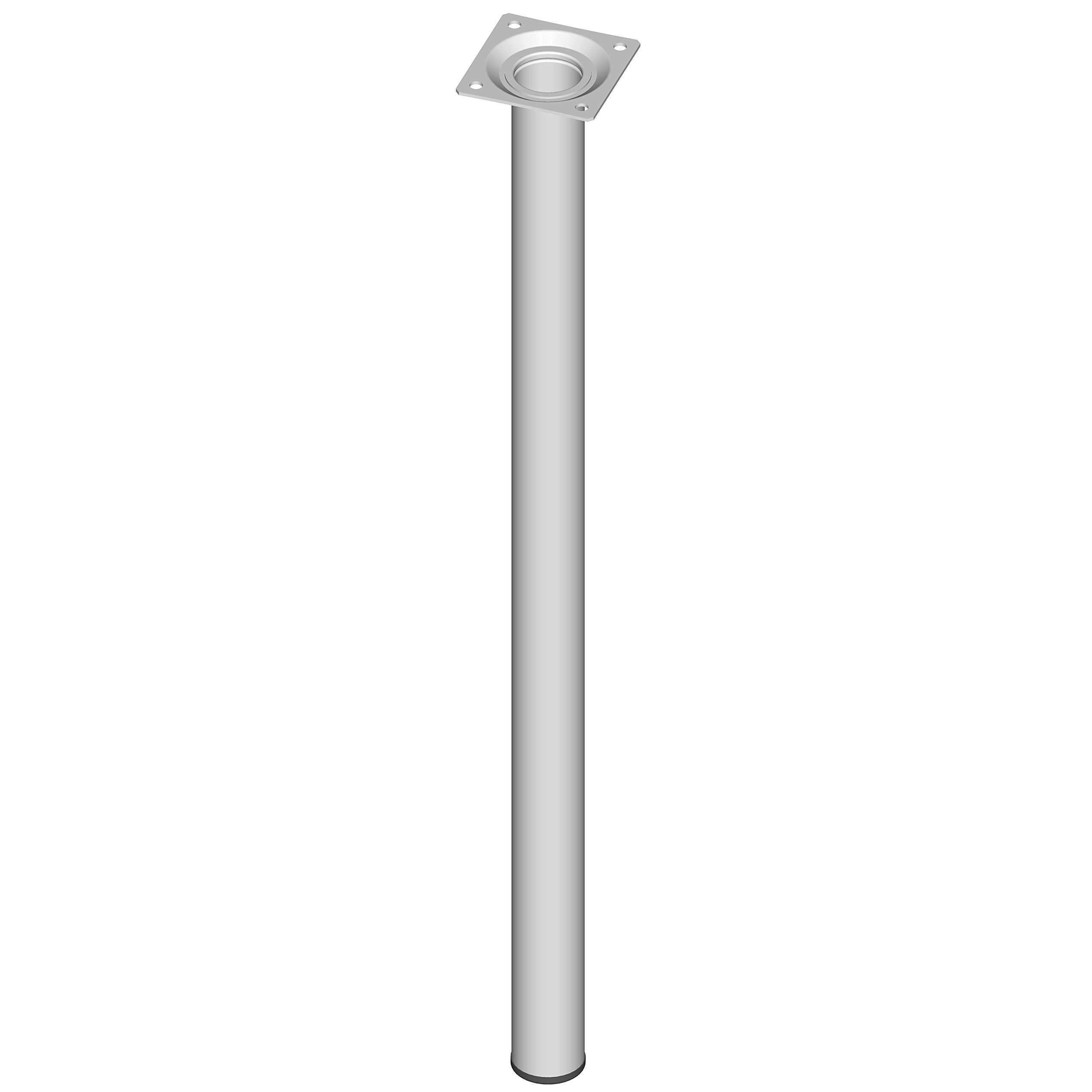 Element System Steel Pipe Feet Round Table Leg, Furniture Feet including Screw-On Plate, 11100-00064