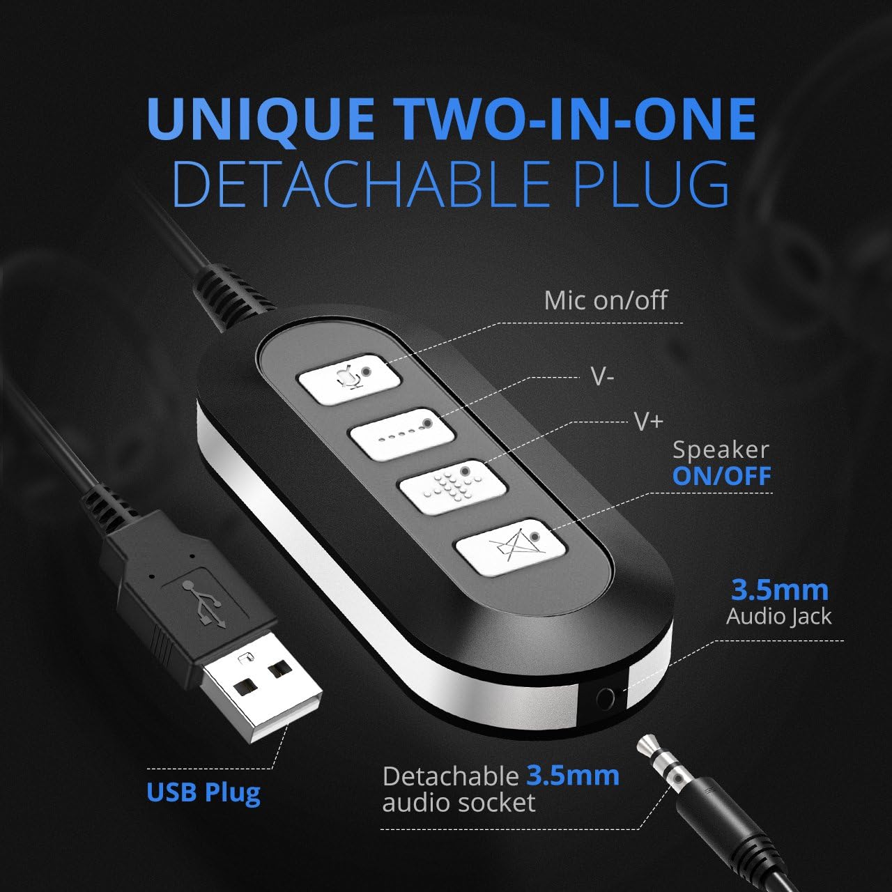 Informatica Call Center Cuffie PC con Microfono Cellulare Cuffie USB/3.5mm  con Microfono con Cancellazione del Rumore Webinar Cuffie Aziendali per  Skype Cuffie Leggere per PC Cuffie Cablate urban-earth.co.uk