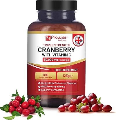 PH PROWISE Healthcare Triple Strength Cranberry 30000mg Vitamin C 180 Tablets