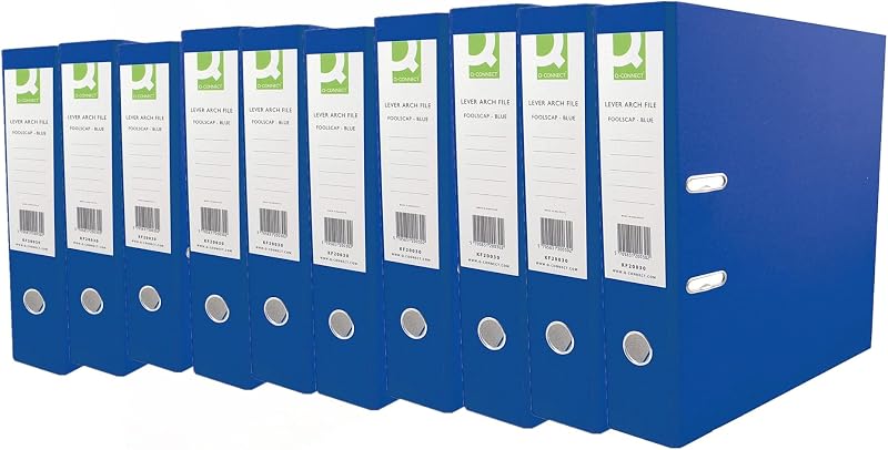 Q-Connect KF20020 Lever Arch File Polypropylene Blue 70 mm A4 Pack of 10