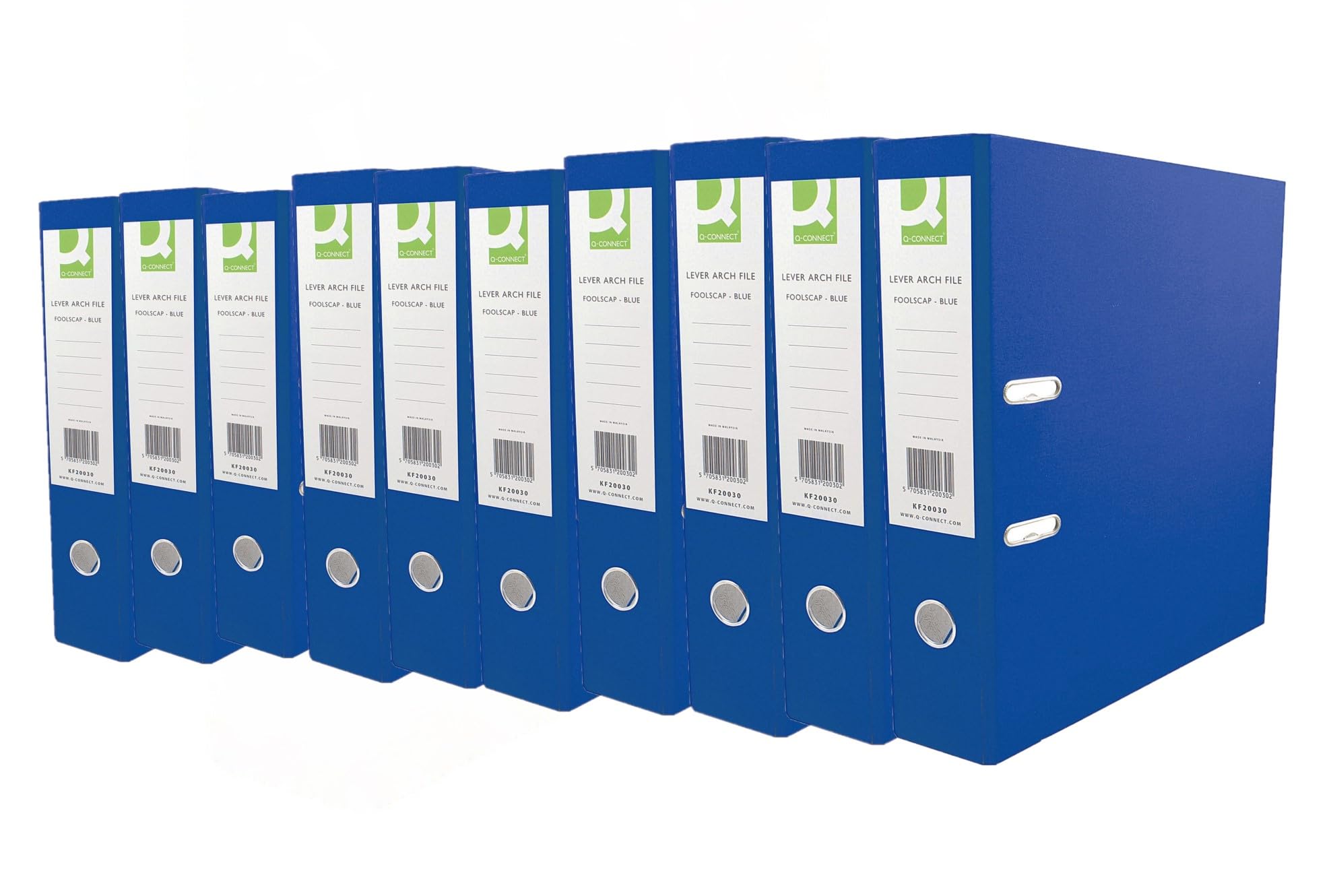 Q-Connect KF20020 Lever Arch File Polypropylene, Blue, 70 mm, A4 (10 Pack)