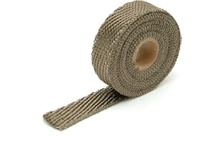 Design Engineering Titanium Exhaust Heat Wrap with Lava Rock Technology - 1" x 15' - Heat Wrap for Exhaust Pipes, Pliable Exhaust Wrap Tape, Withstands 1800°F Direct Heat & 2500°F Intermittent Heat
