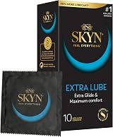 SKYN Extra Lube Condoms 10-Pack, SKYNFEEL Latex Free, Regular, 53mm Wide
